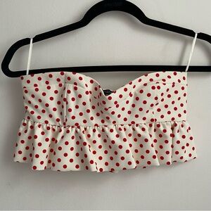NWOT Zara Polka Dot Crop Top